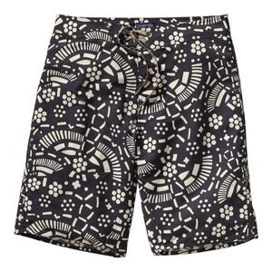 Patagonia‎ Shorts Men 32 Black Ivory Geometric Wavefarer Board Shorts Gorpcore